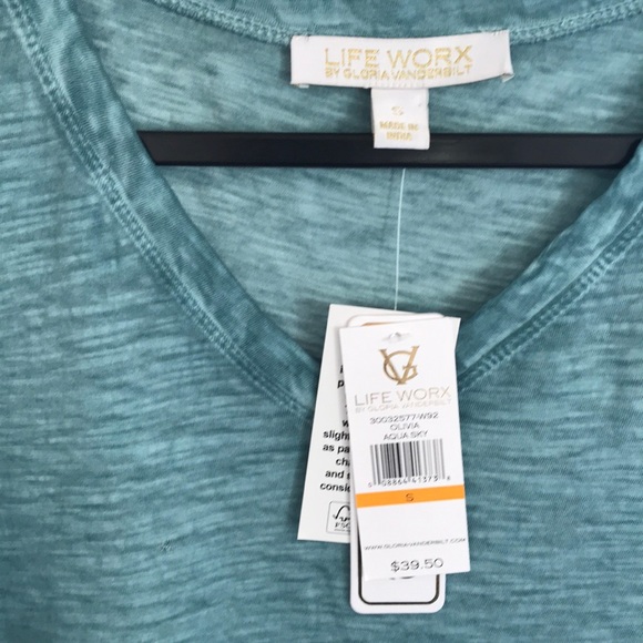 Blue asymmetric tank top - Picture 3 of 4